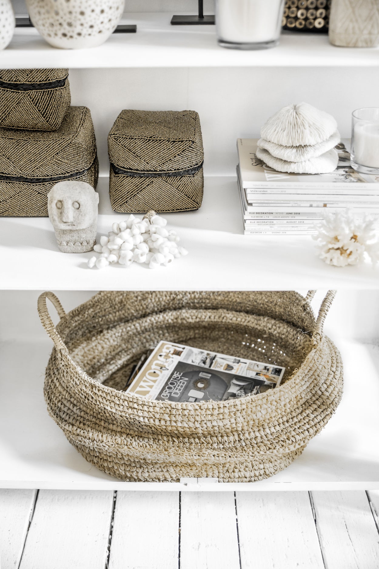 The Beaded Basket - Gold - L