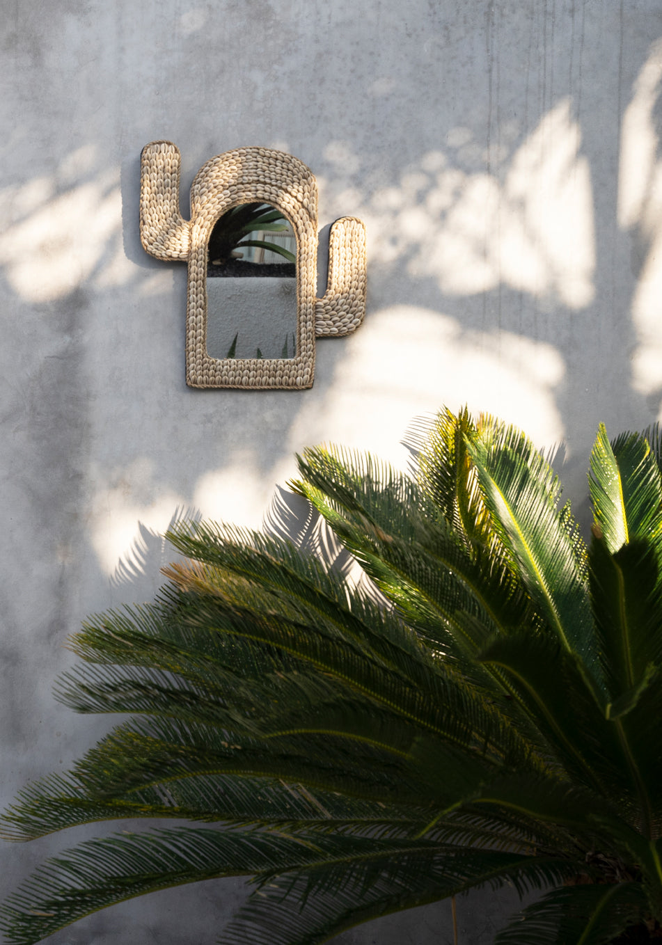 The Cactus Shell Mirror - White