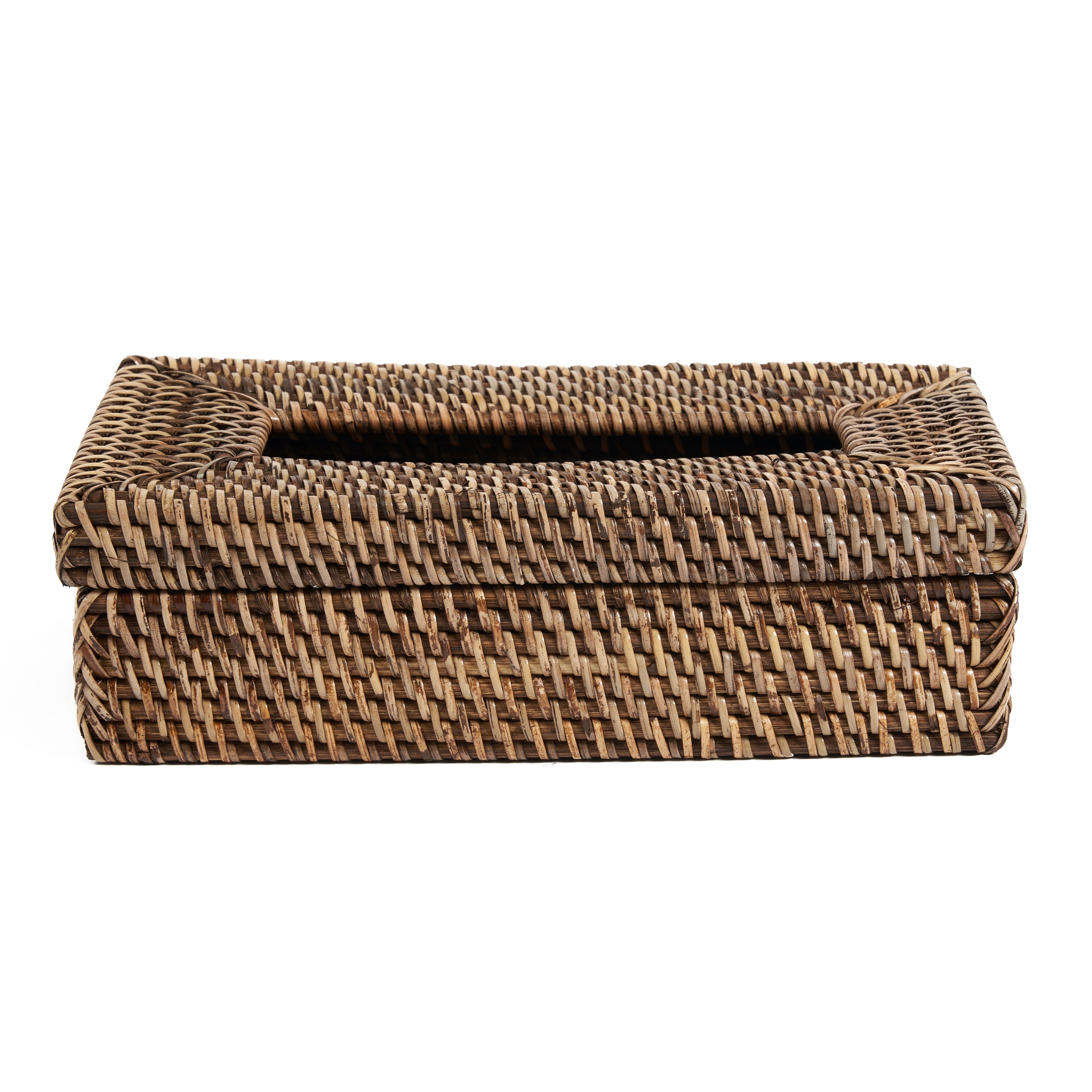 The Rattan Classic Tissue Box - Natural Brown