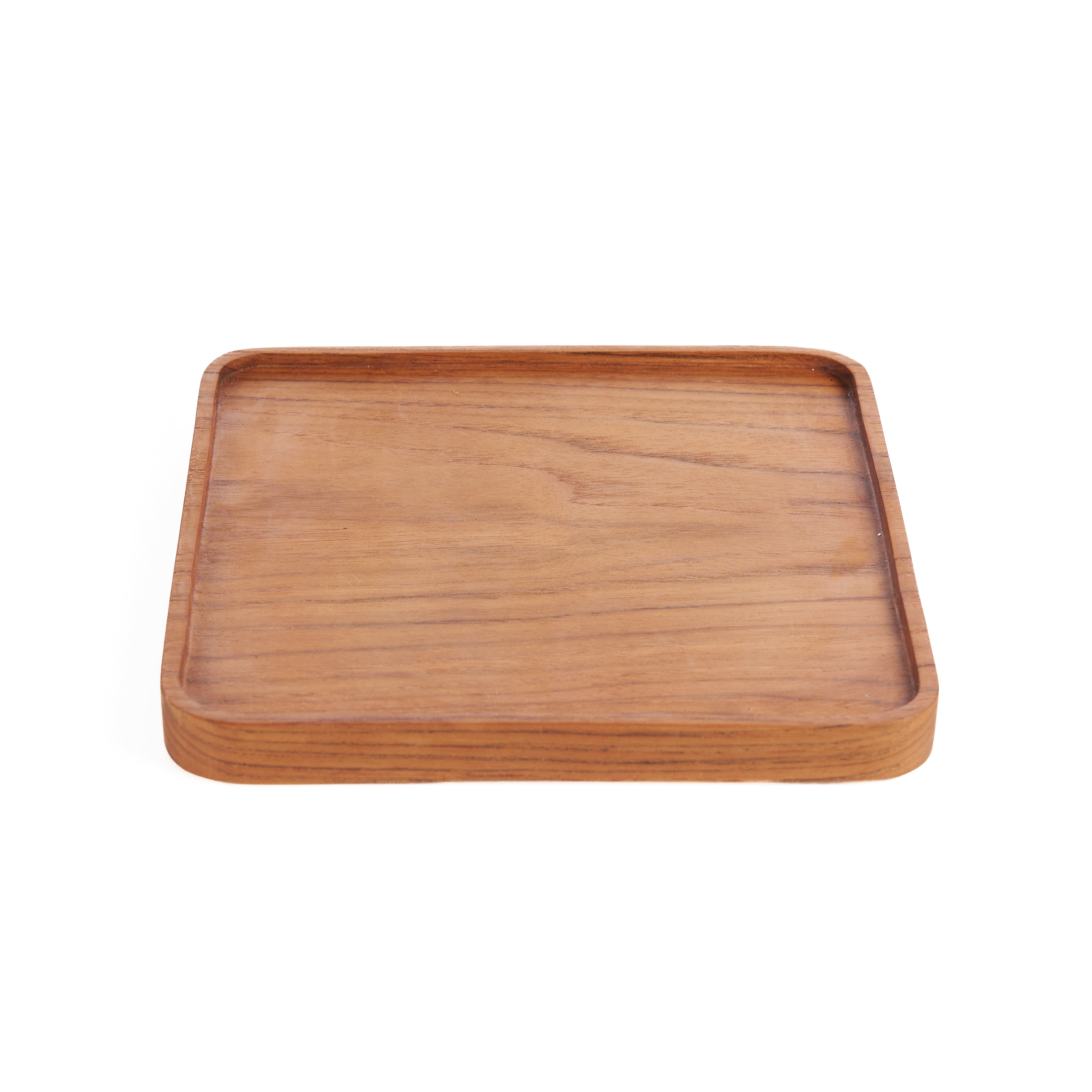 The Teak Square Plate  - Natural - M