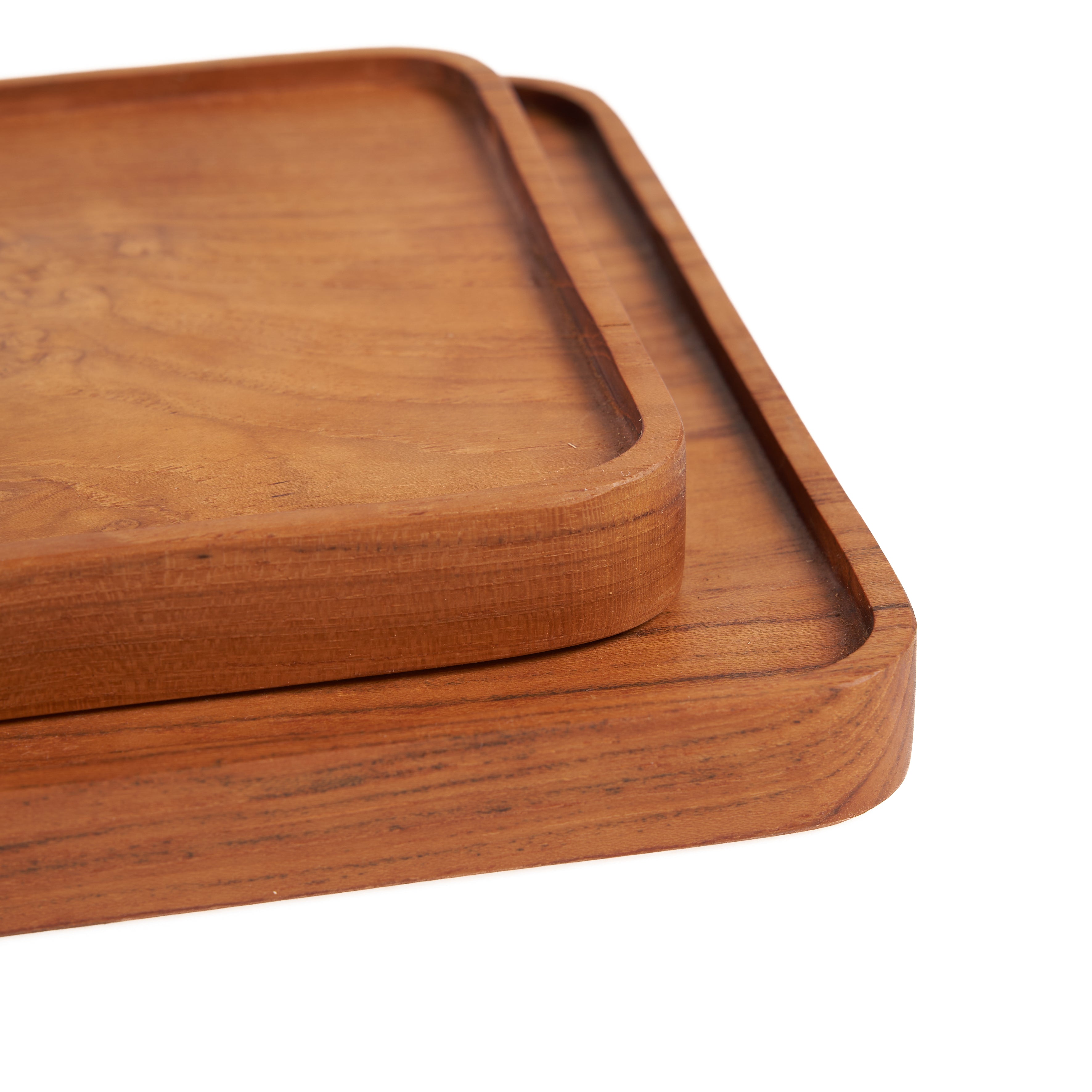 The Teak Square Plate  - Natural - M