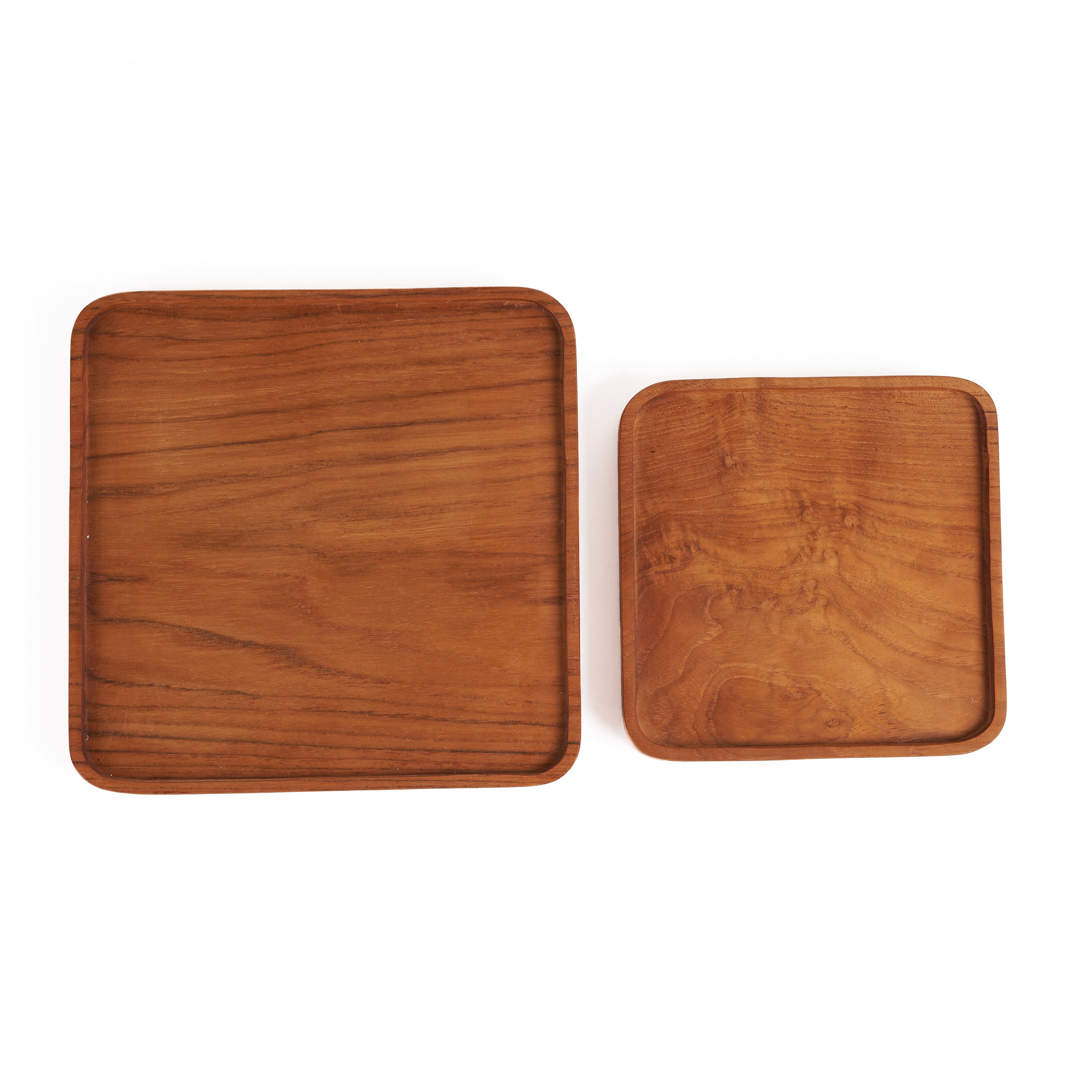 The Teak Square Plate  - Natural - M