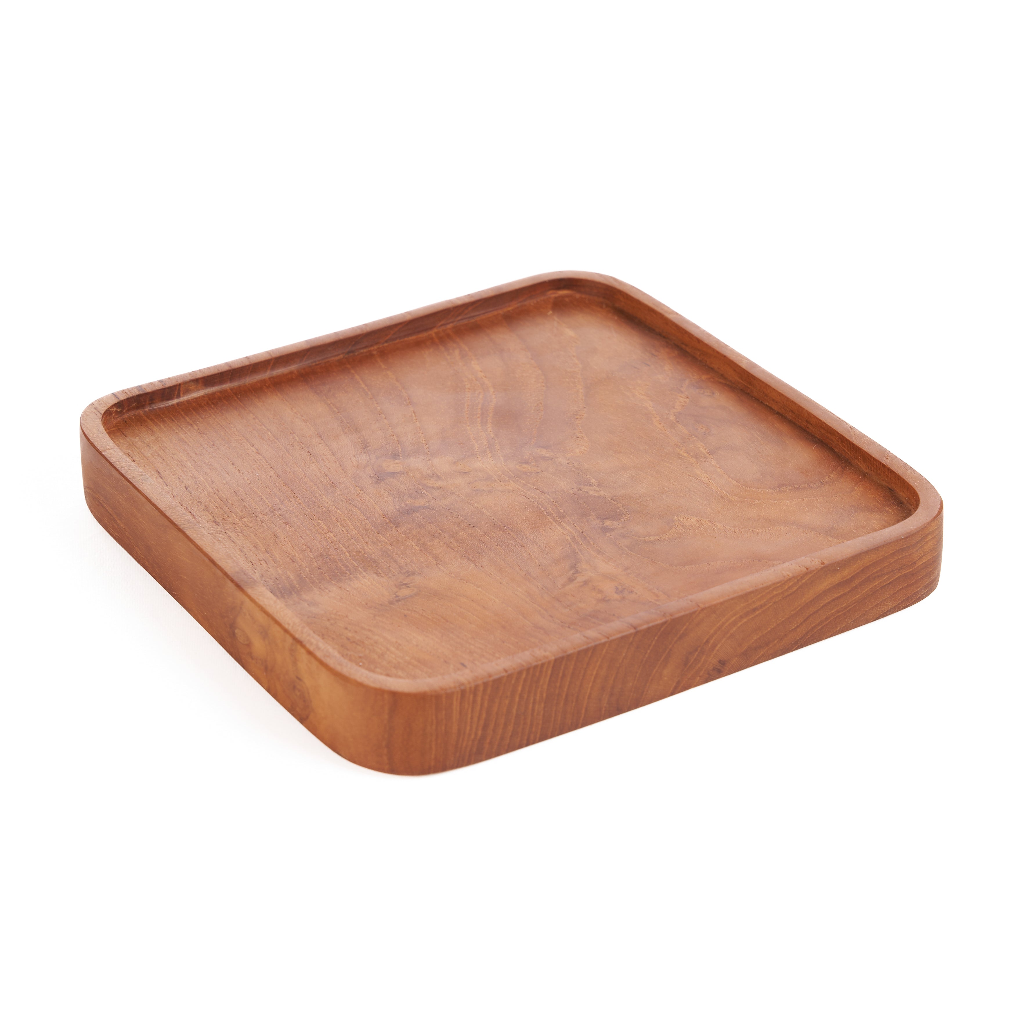 The Teak Square Plate - Natural - S