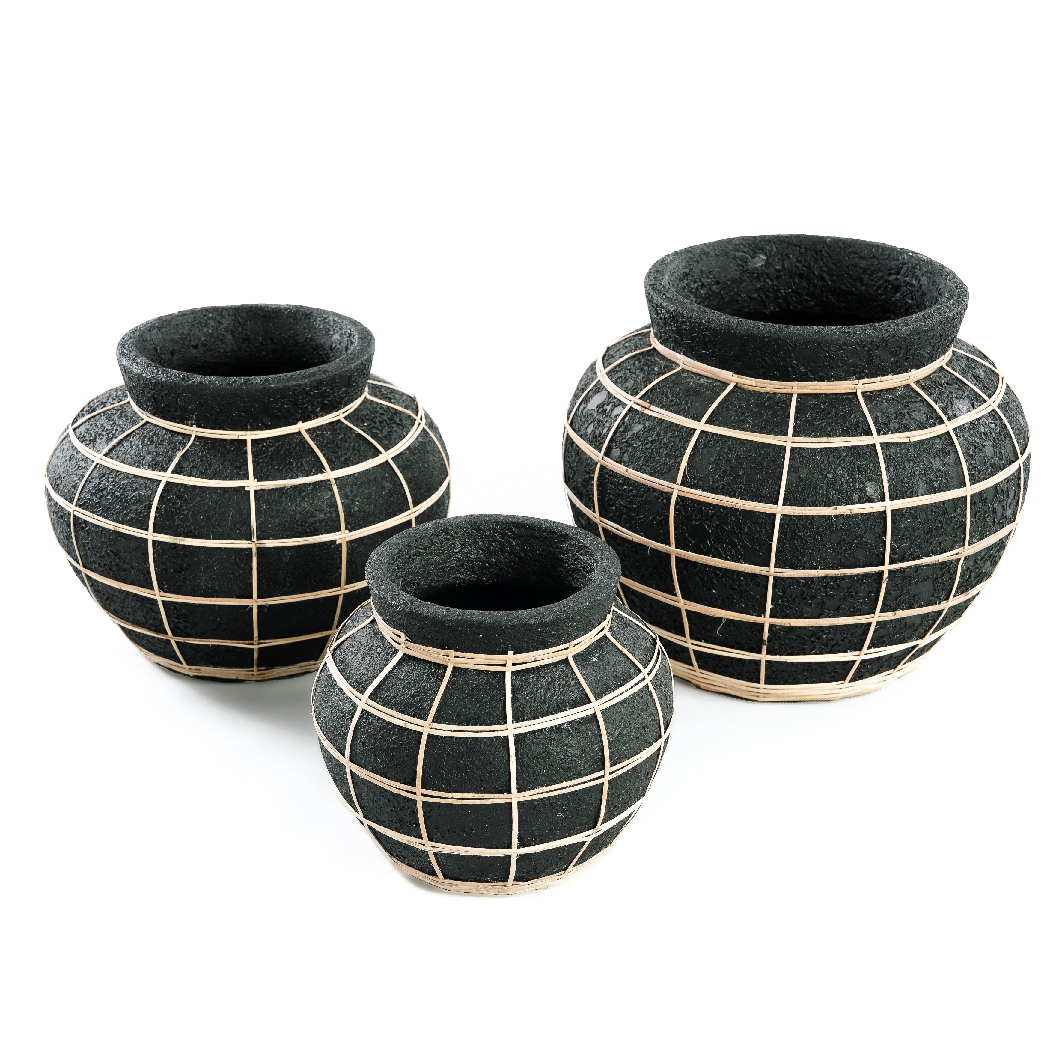 The Belly Vase - Black Natural - S