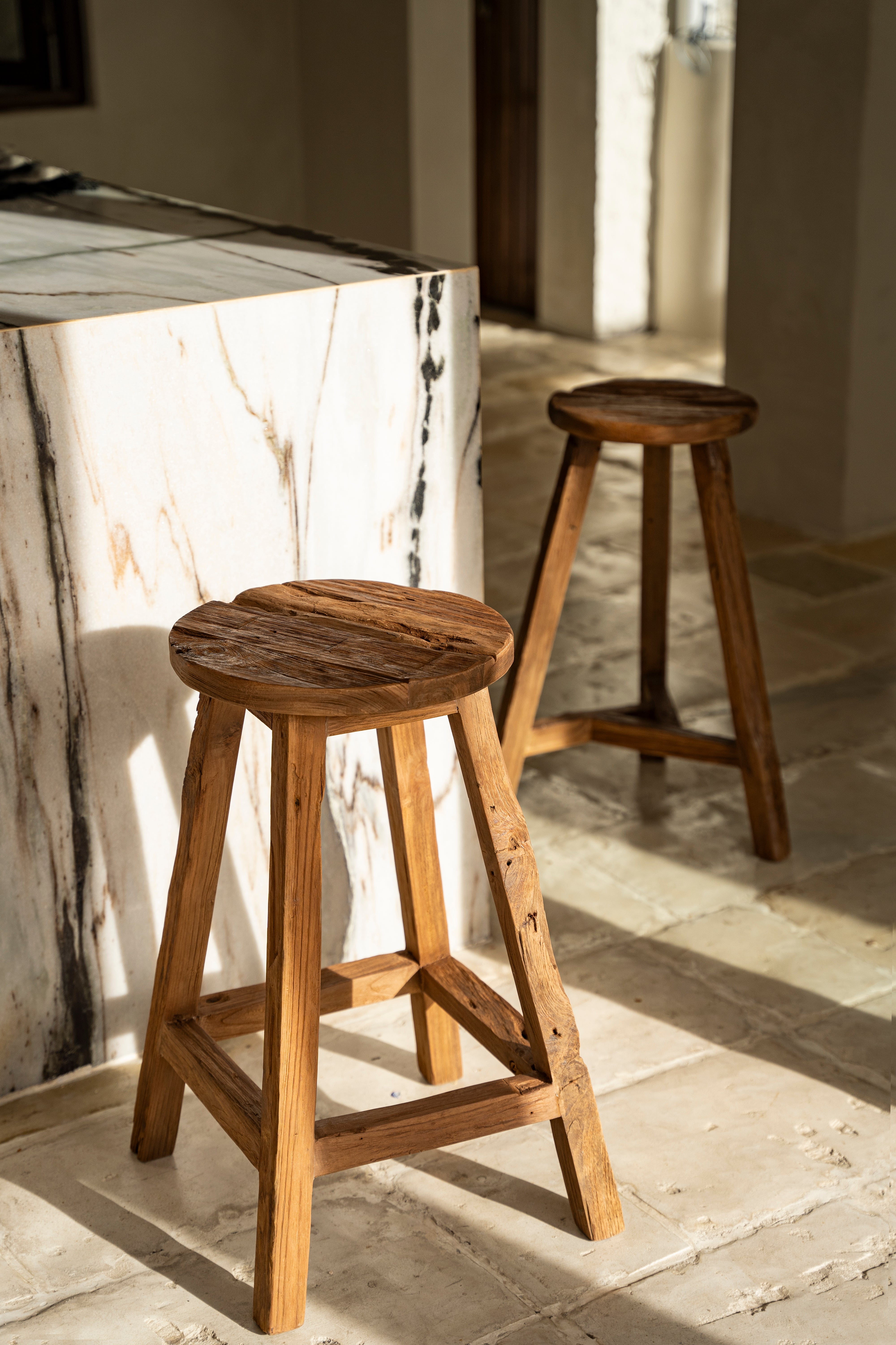 The Shibori Bar Stool - Natural